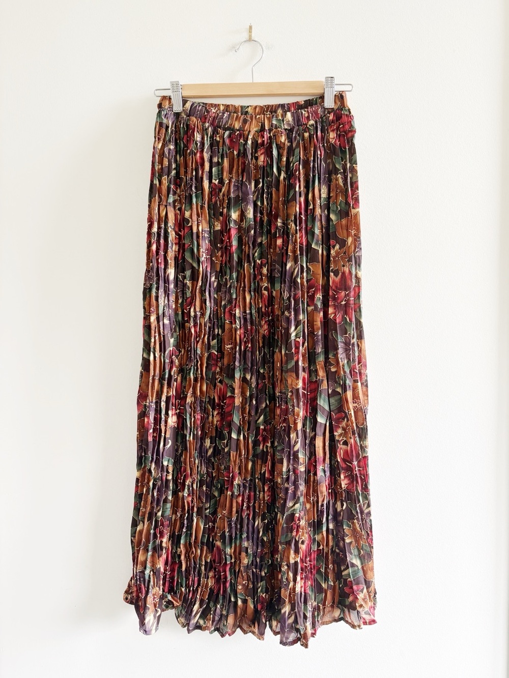Vintage Jay Peter’s Floral Pleated Maxi Skirt - Multi-Color Sz Small